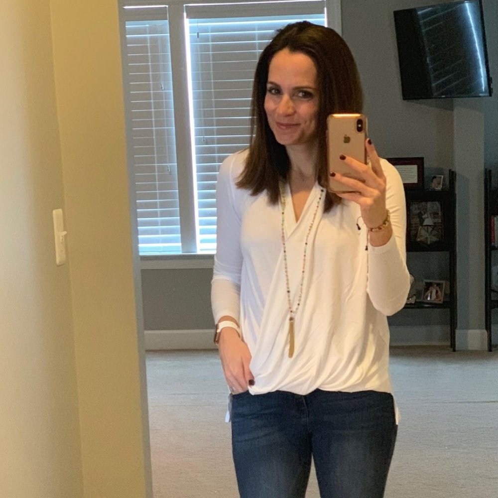 Stella and Dot White Drapey Top